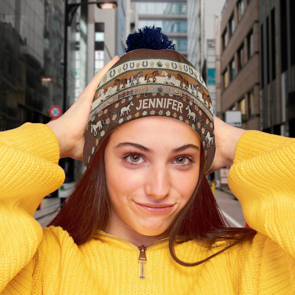Love Horses - Personalized Horse Beanie Hat