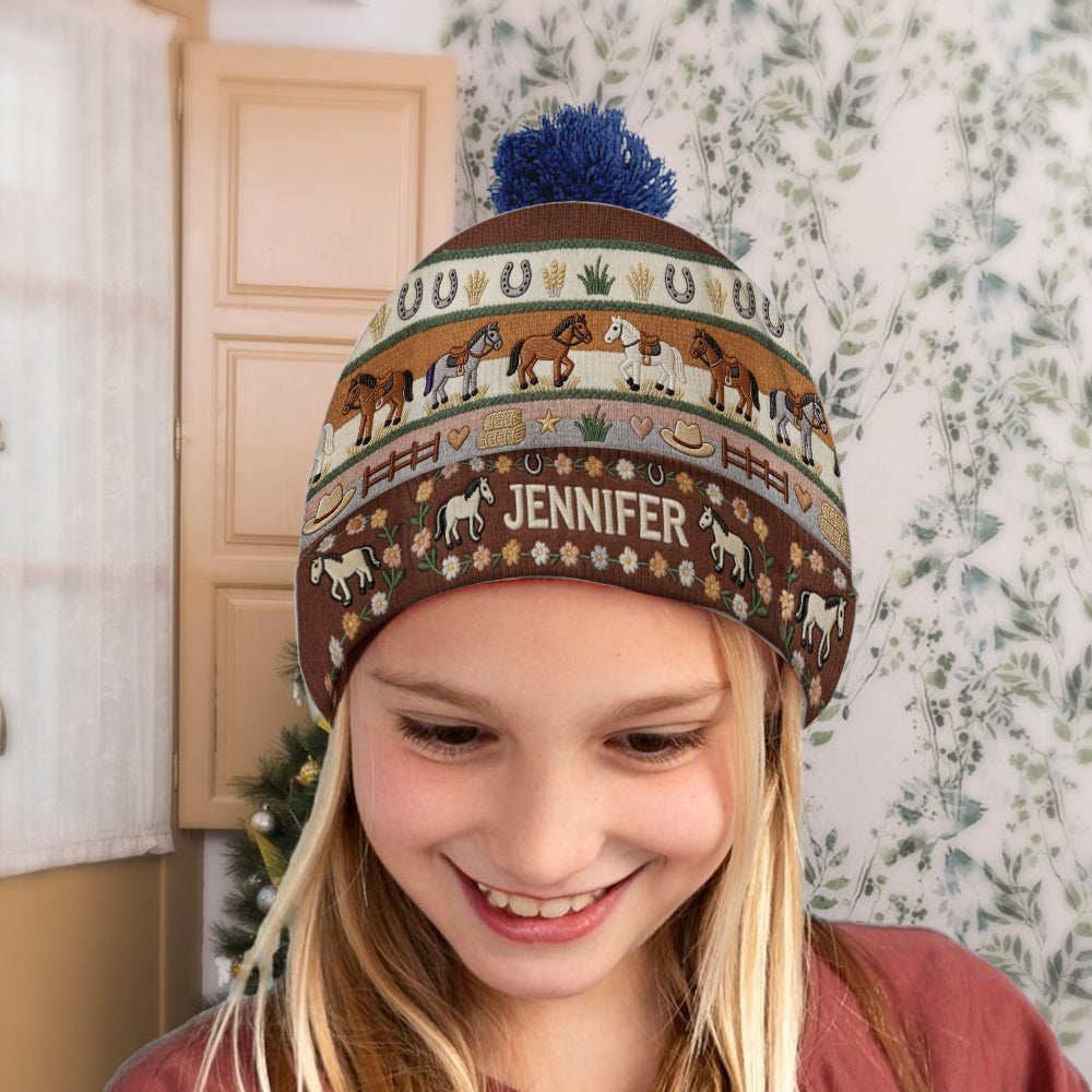 Love Horses - Personalized Horse Beanie Hat