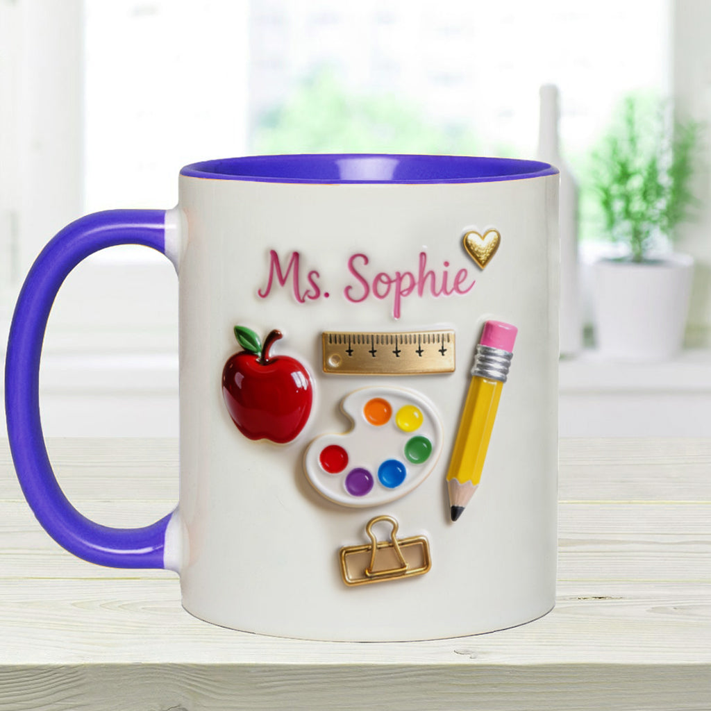 Teach With Love - Personalized Teacher Accent Mug