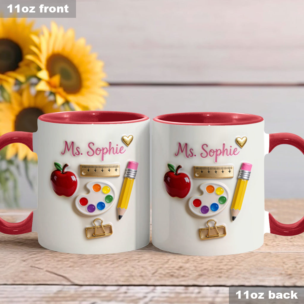 Teach With Love - Personalized Teacher Accent Mug