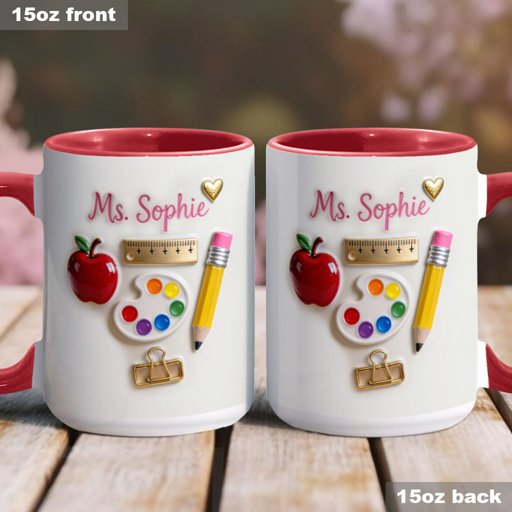 Teach With Love - Personalized Teacher Accent Mug