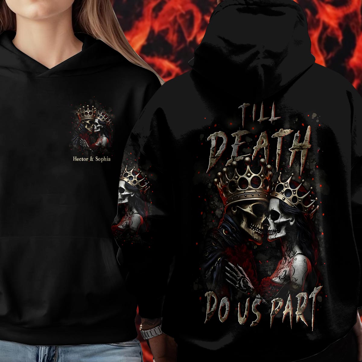 Till Death Do Us Part - Personalized Couple All Over Shirt