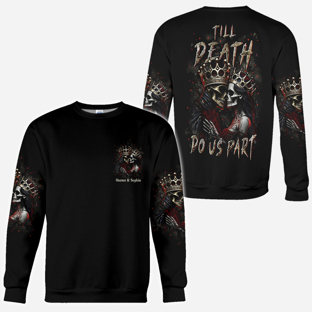 Till Death Do Us Part - Personalized Couple All Over Shirt
