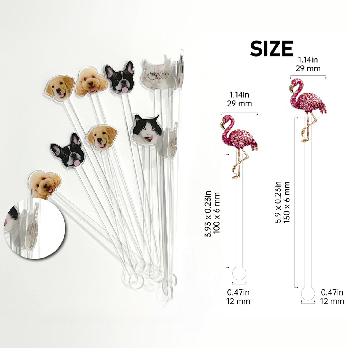 Love Flamingo - Personalized Flamingo Set Accent Mug with Acrylic Stirrers