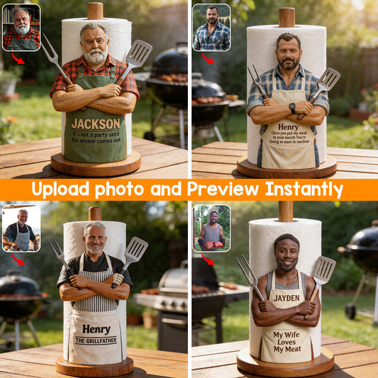 The Grillfather - Personalized Grilling Paper Towel Stand