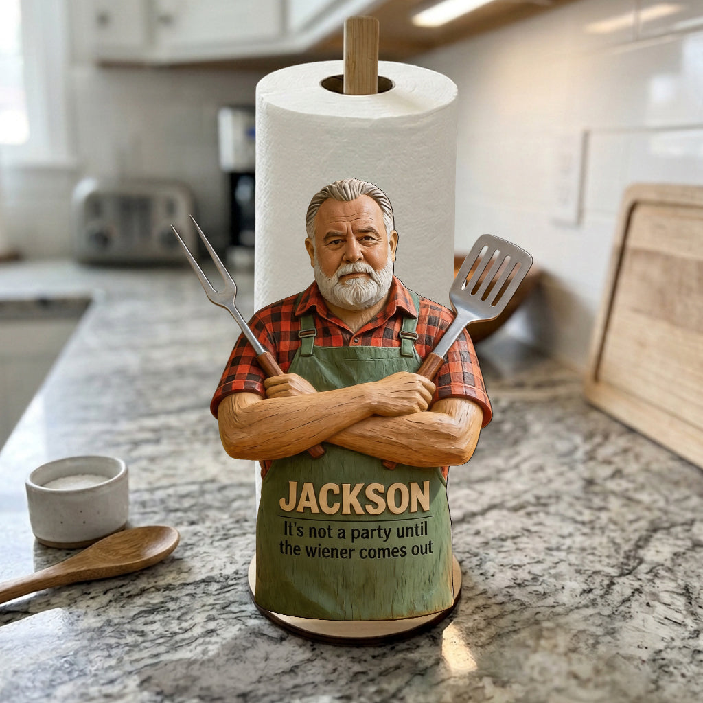 The Grillfather - Personalized Grilling Paper Towel Stand