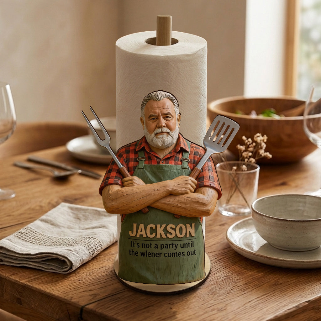 The Grillfather - Personalized Grilling Paper Towel Stand