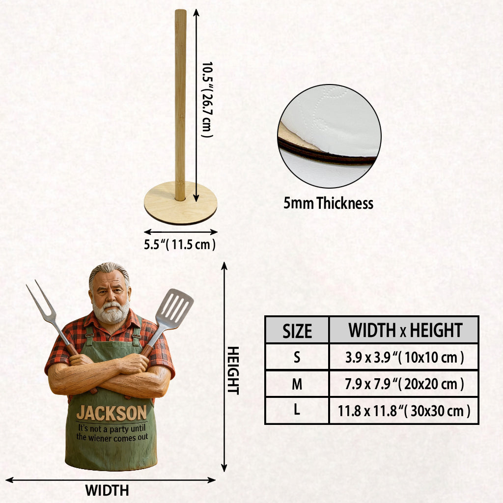 The Grillfather - Personalized Grilling Paper Towel Stand