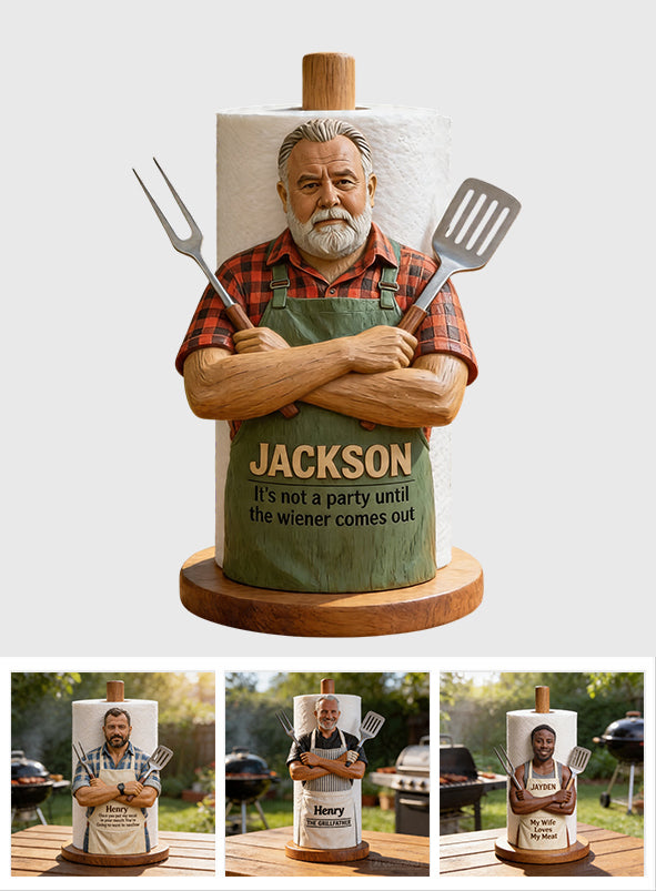 The Grillfather - Personalized Grilling Paper Towel Stand