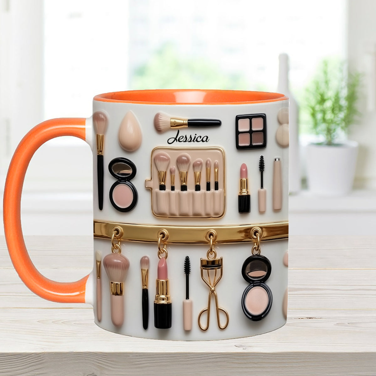 Makeup Artist - Personalized Makeup Set Accent Mug with Acrylic Stirrers