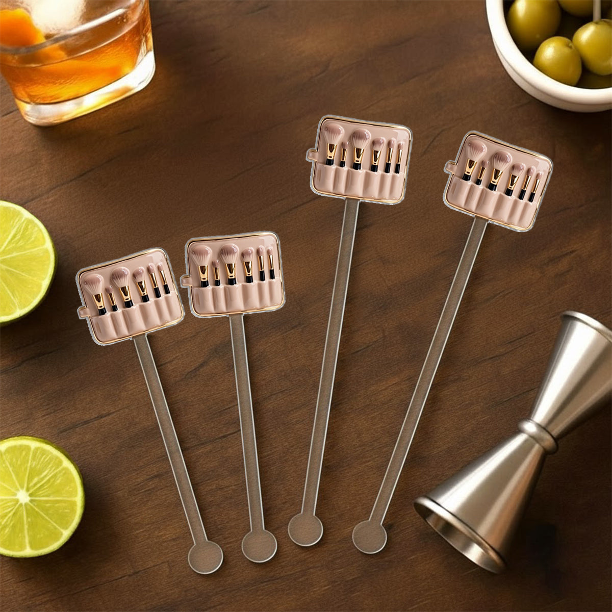 Makeup Artist - Personalized Makeup Set Accent Mug with Acrylic Stirrers