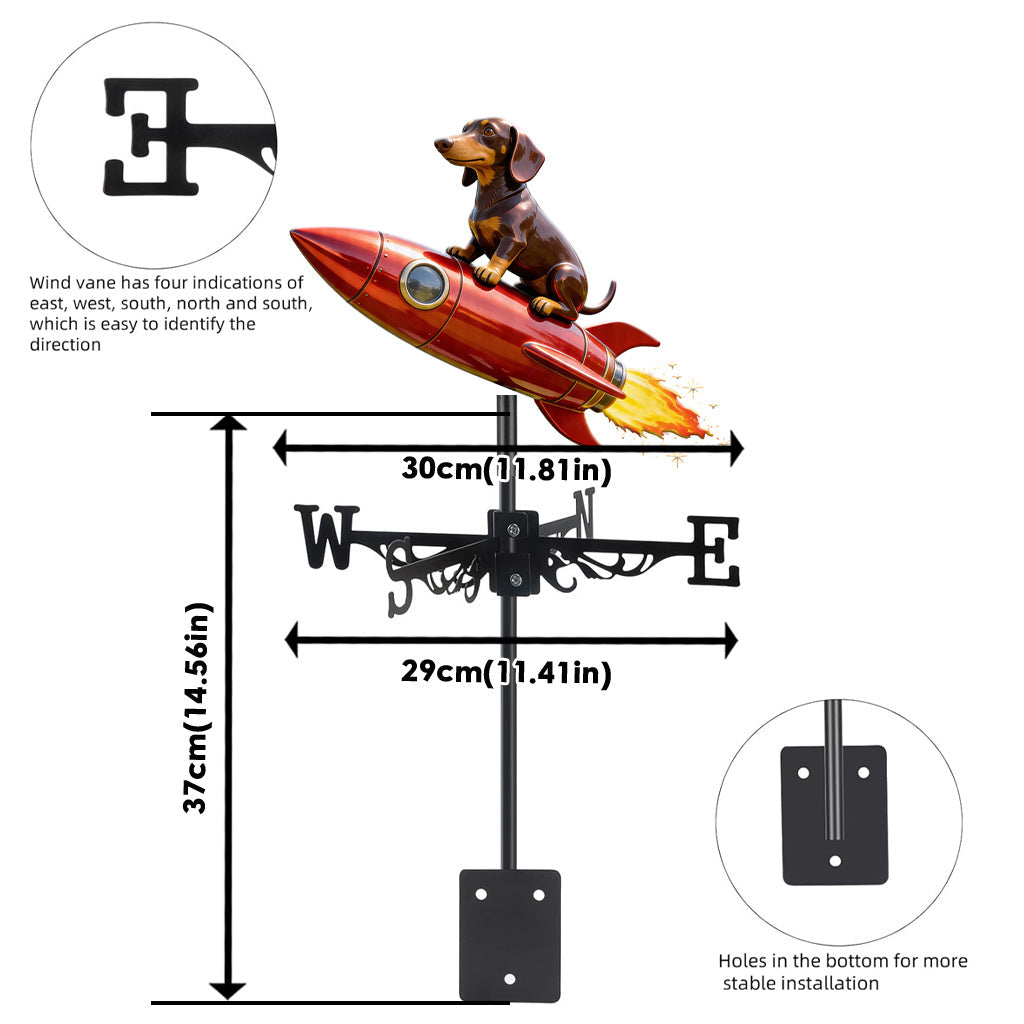 Pet Mom Gift, Dog Lovers Gift Idea - Personalized Dog Weather Vane