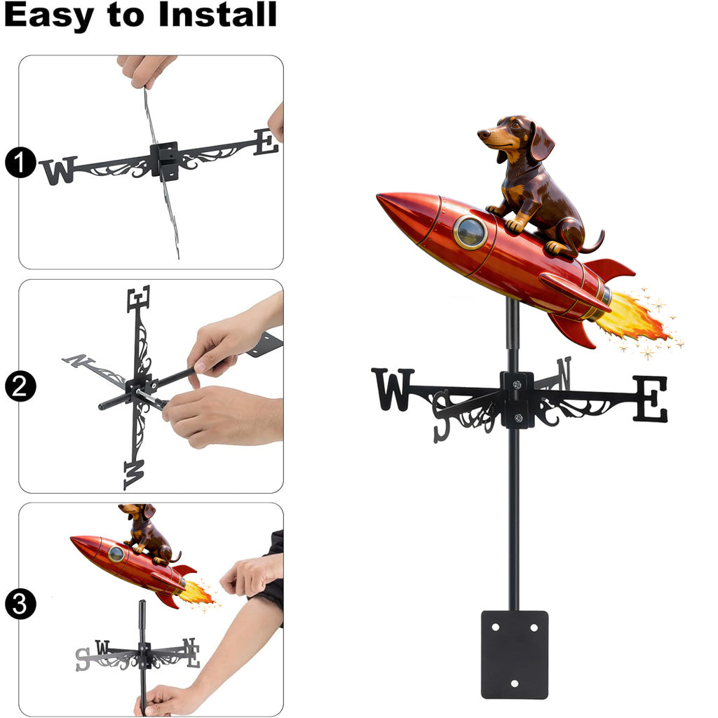 Pet Mom Gift, Dog Lovers Gift Idea - Personalized Dog Weather Vane