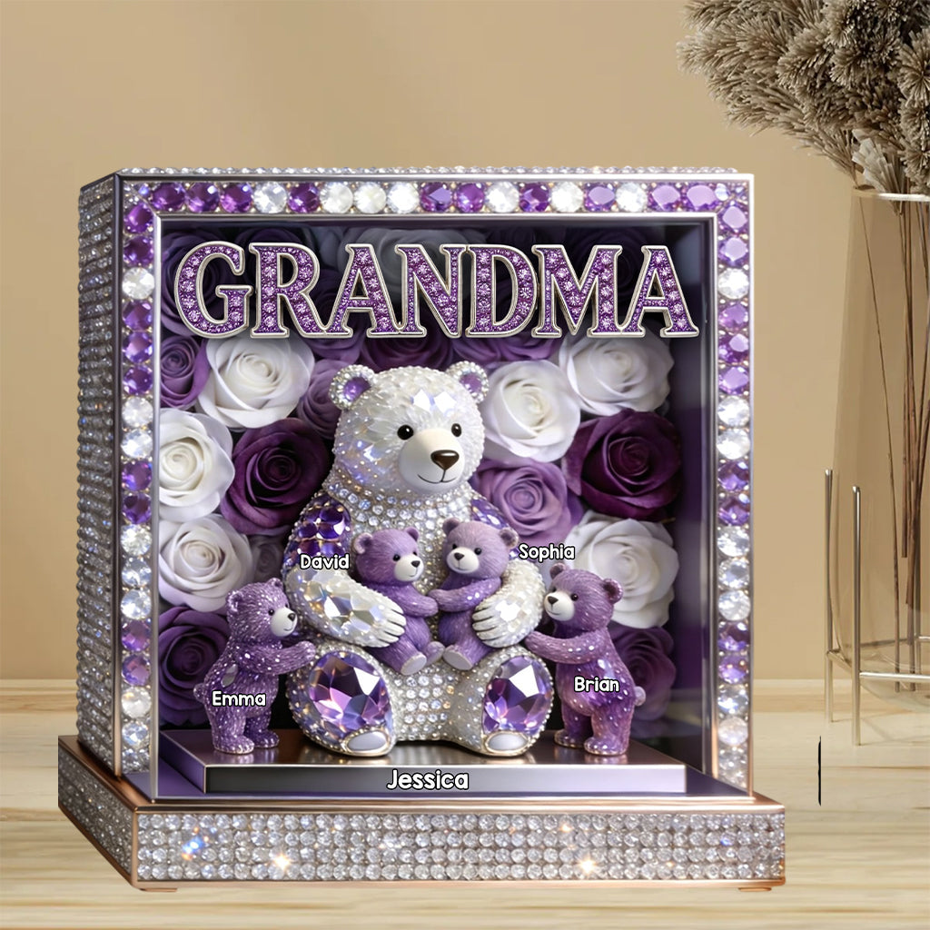 Mom/Grandma Bear - Personalized Mother Custom Shaped Acrylic Plaque