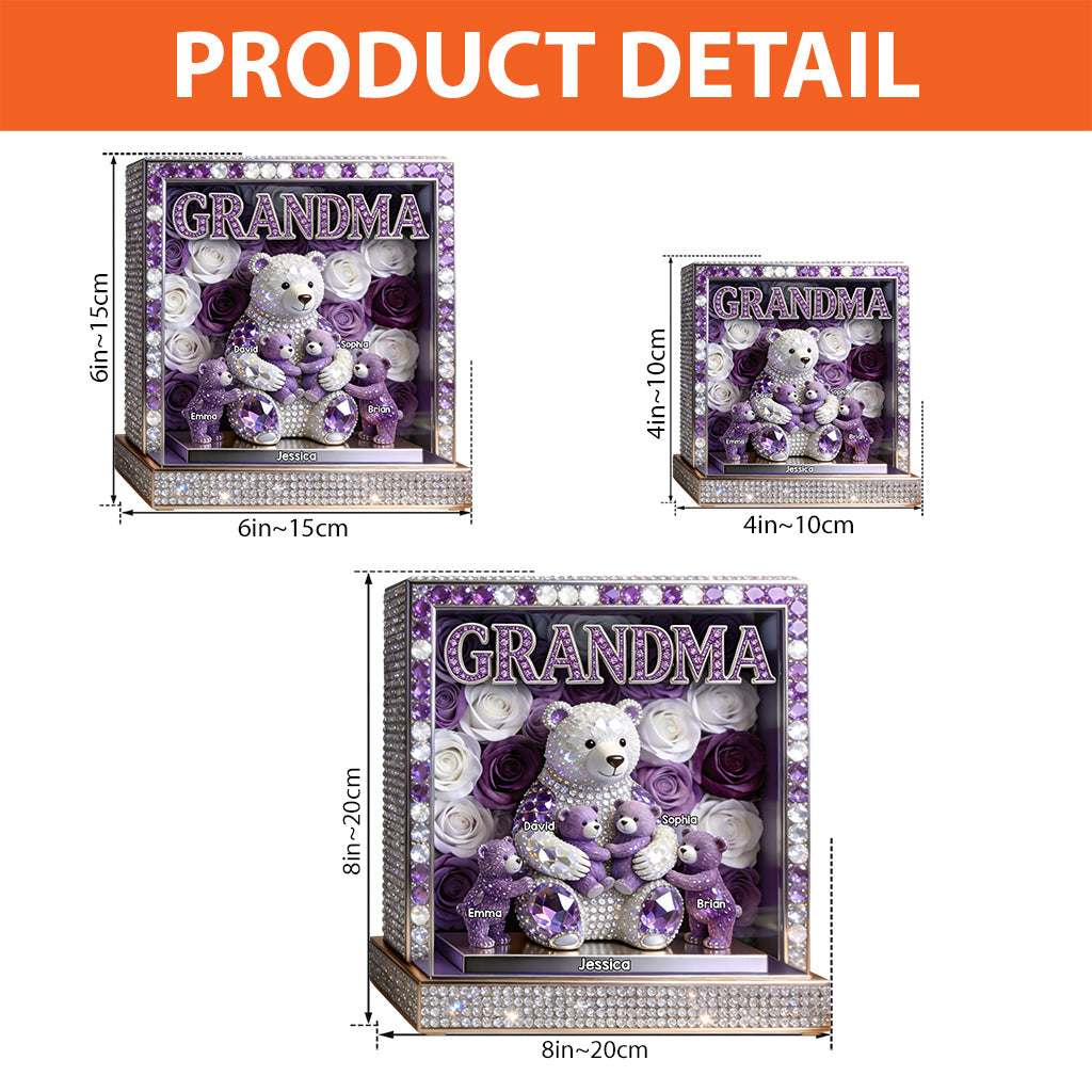 Mom/Grandma Bear - Personalized Mother Custom Shaped Acrylic Plaque