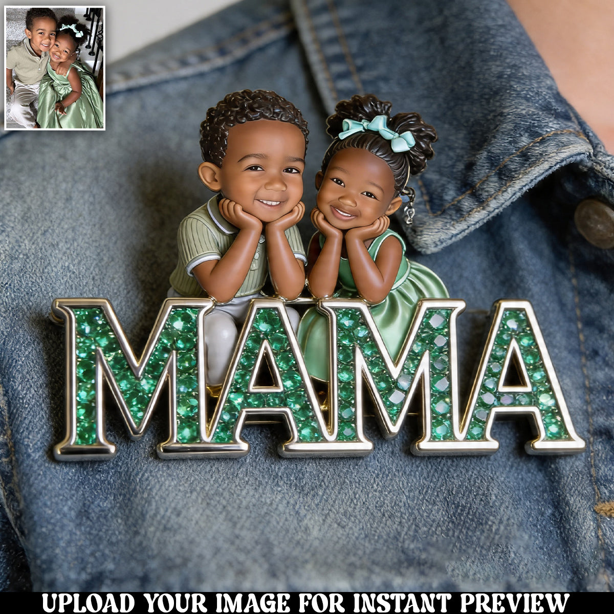 Unique Mother's Day Gift, Custom From Any Photo - Personalized Mother Pin