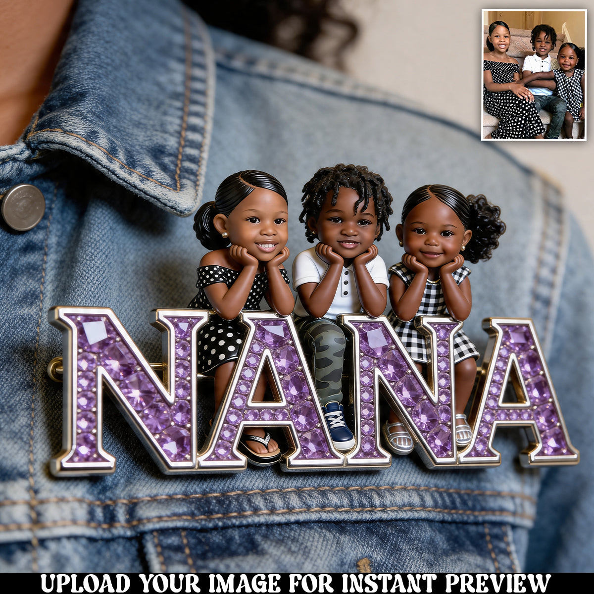 Unique Mother's Day Gift, Custom From Any Photo - Personalized Mother Pin