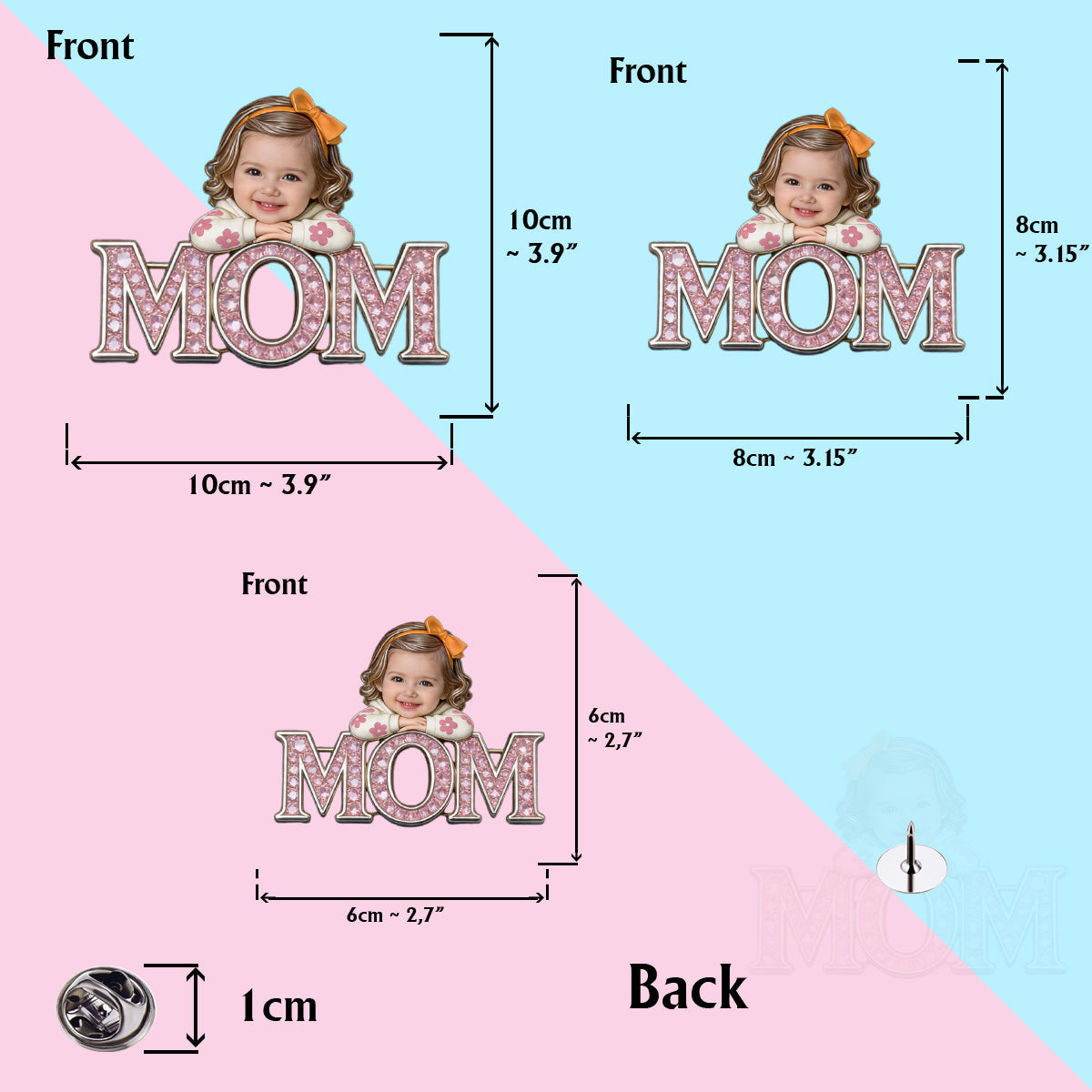 Unique Mother's Day Gift, Custom From Any Photo - Personalized Mother Pin