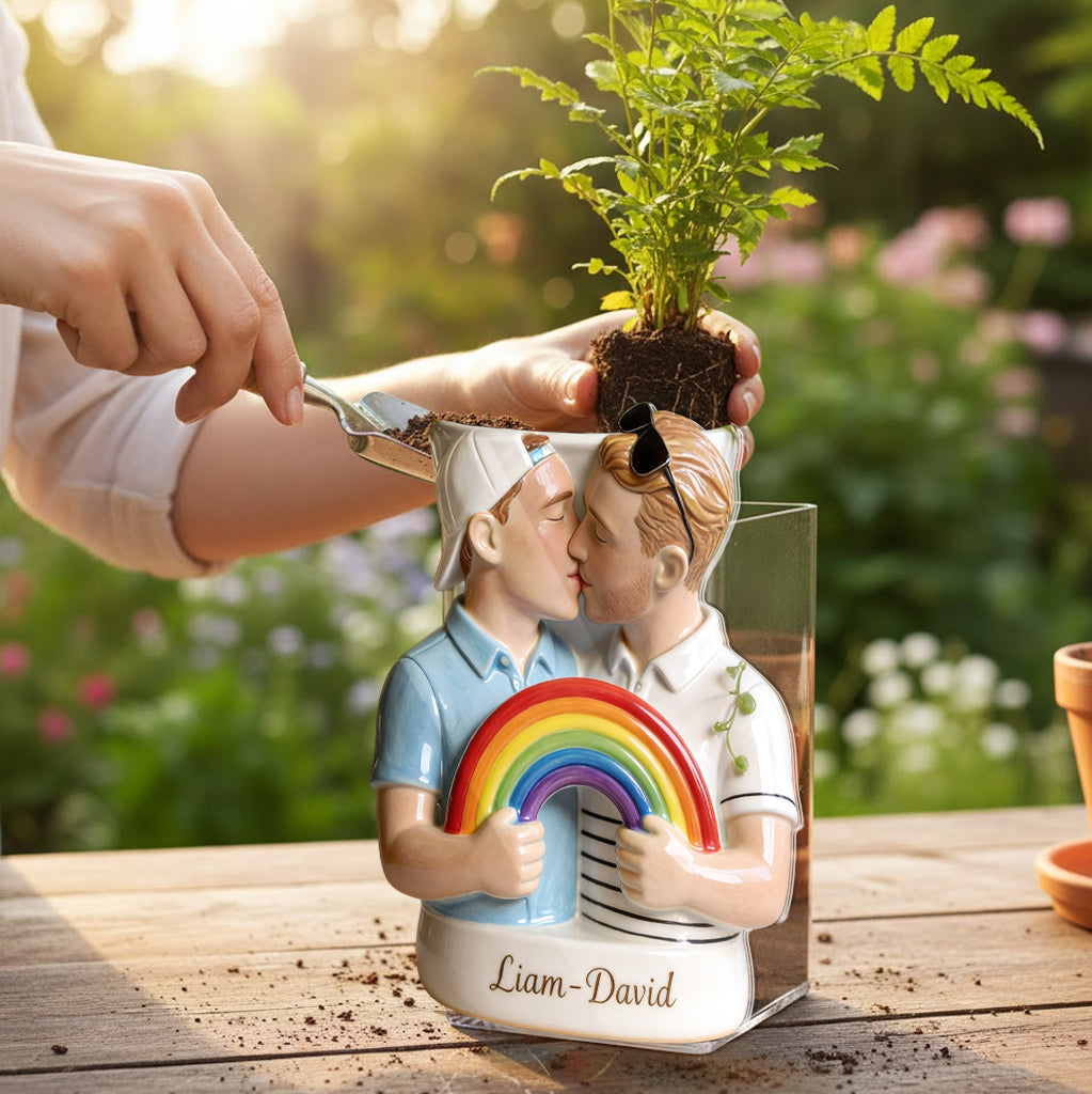 Love Is Love - Personalized LGBT Support Acrylic Pot