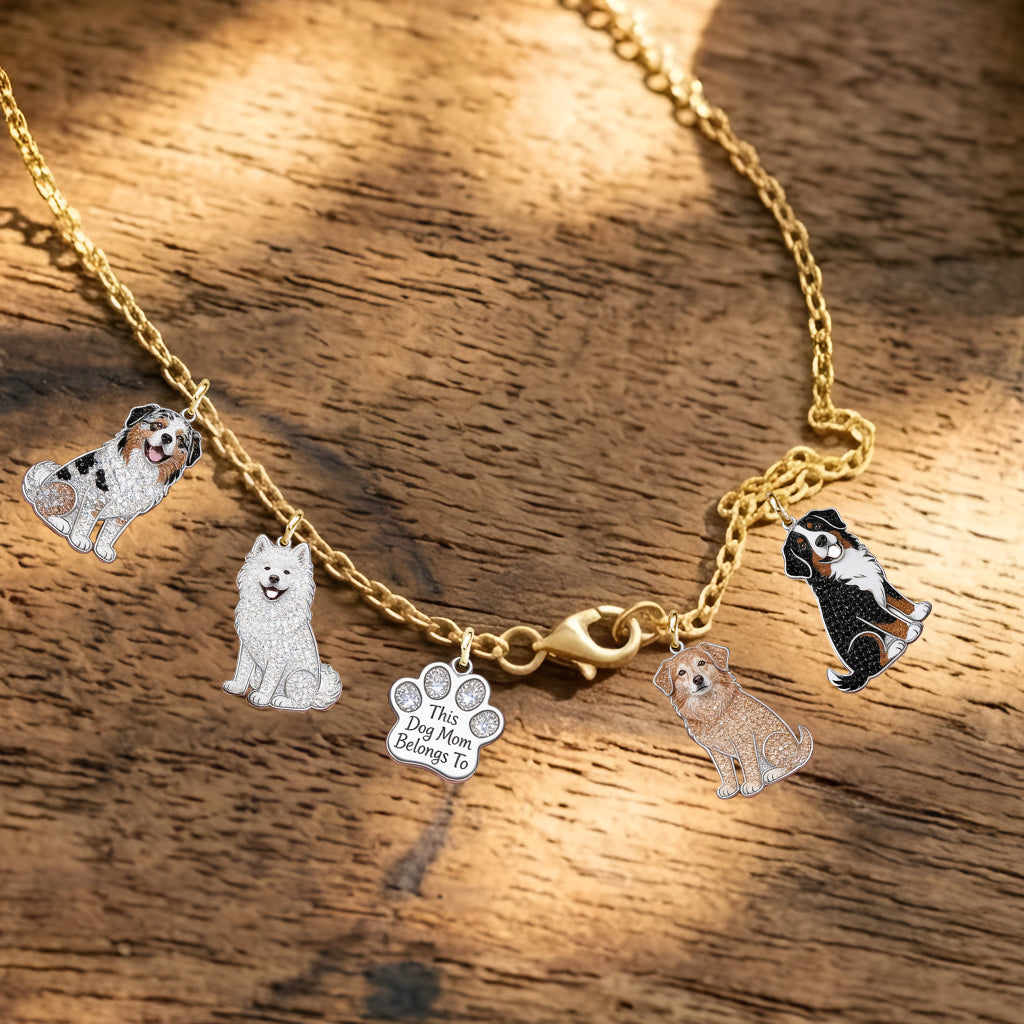 This Dog Mom Belongs To - Personalized Dog Metal Necklaces With Pendants