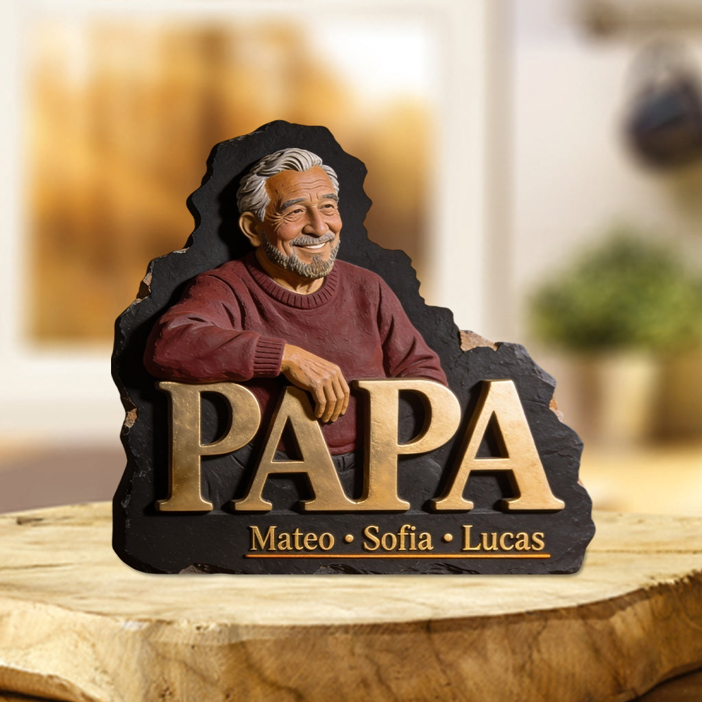Papa Dad Gift Custom From Photo - Personalized Grandpa Custom Shaped Acrylic Plaque