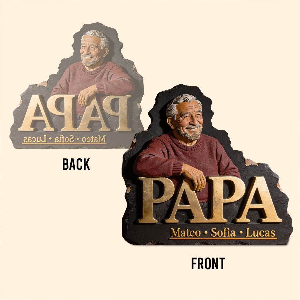 Papa Dad Gift Custom From Photo - Personalized Grandpa Custom Shaped Acrylic Plaque