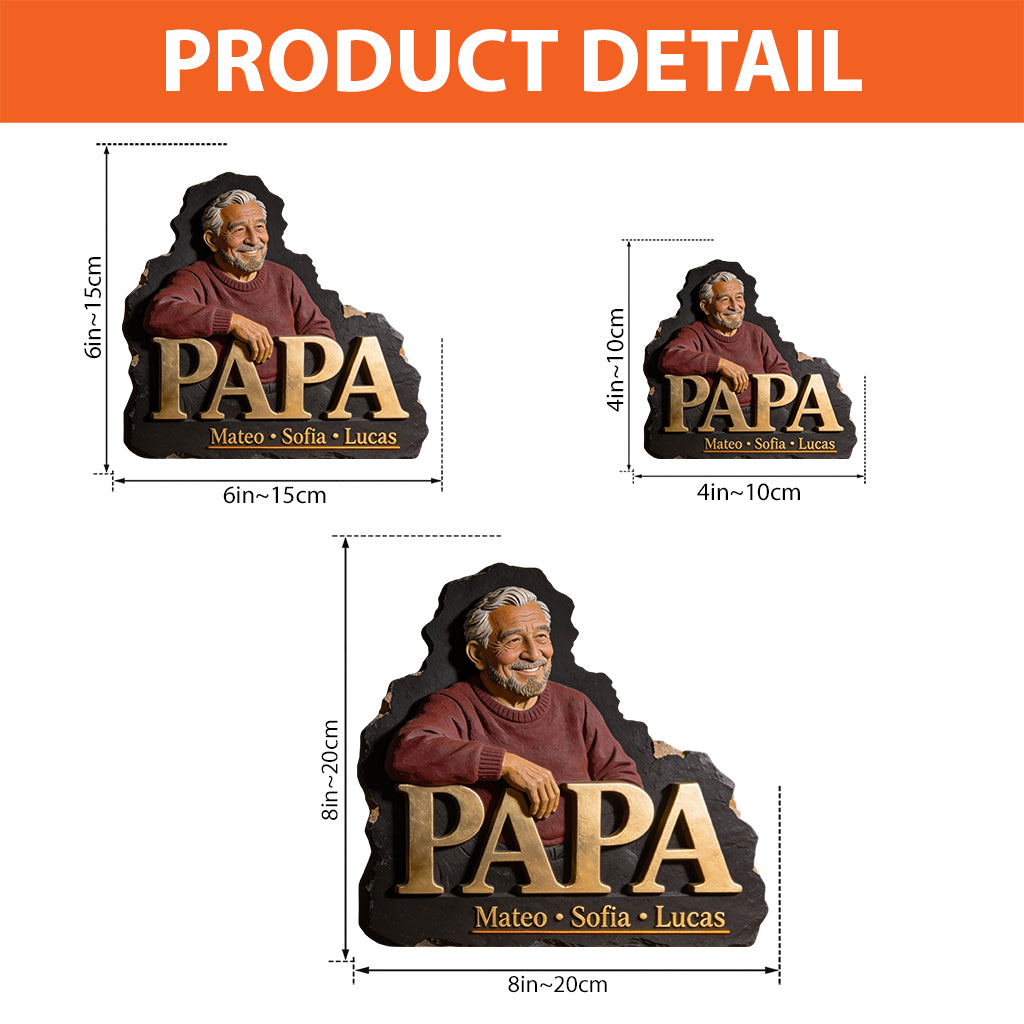 Papa Dad Gift Custom From Photo - Personalized Grandpa Custom Shaped Acrylic Plaque
