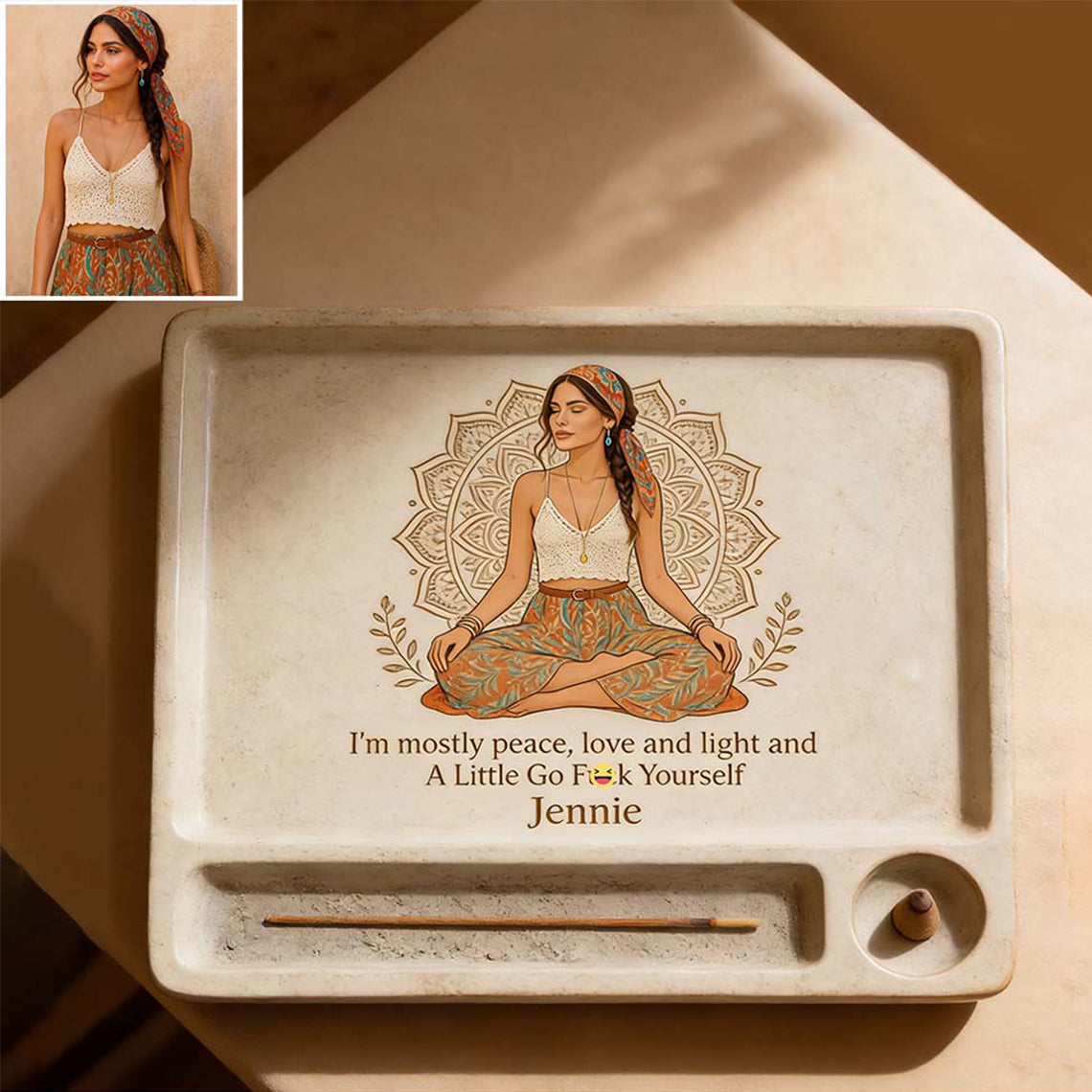 Namaste - Personalized Hippie Catch-All Tray