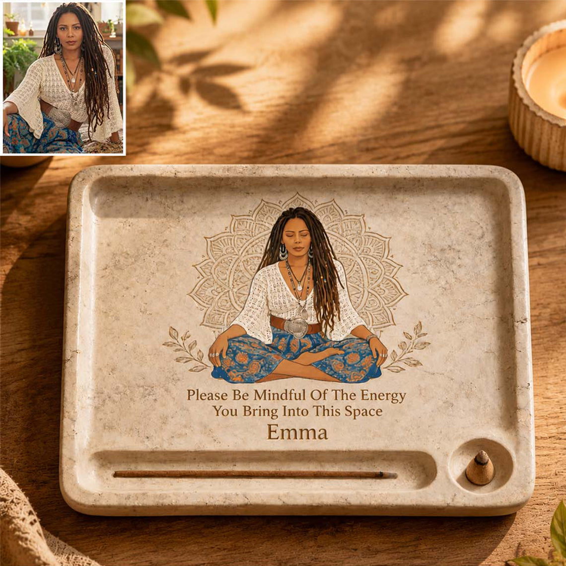 Namaste - Personalized Hippie Catch-All Tray