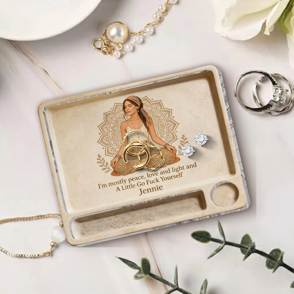 Namaste - Personalized Hippie Catch-All Tray