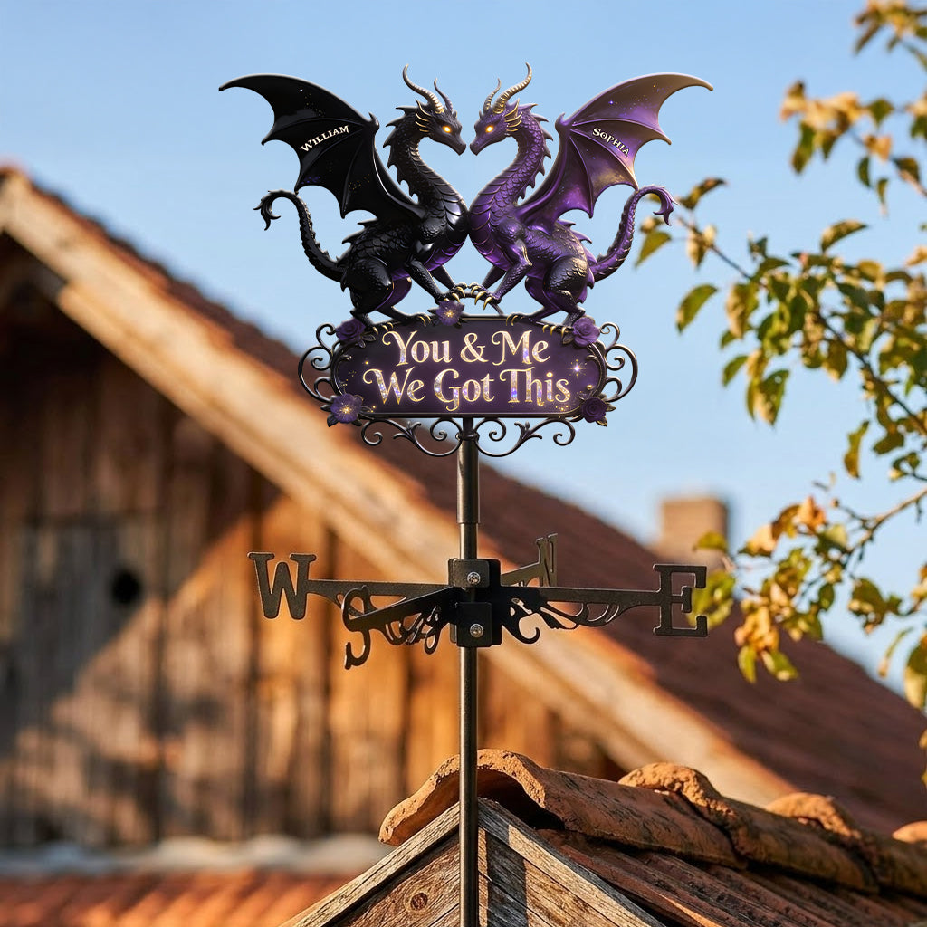 You & Me We Love You - Personalized Dragon Weather Vane