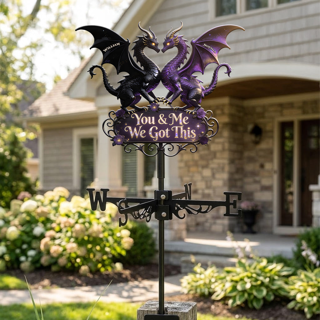 You & Me We Love You - Personalized Dragon Weather Vane