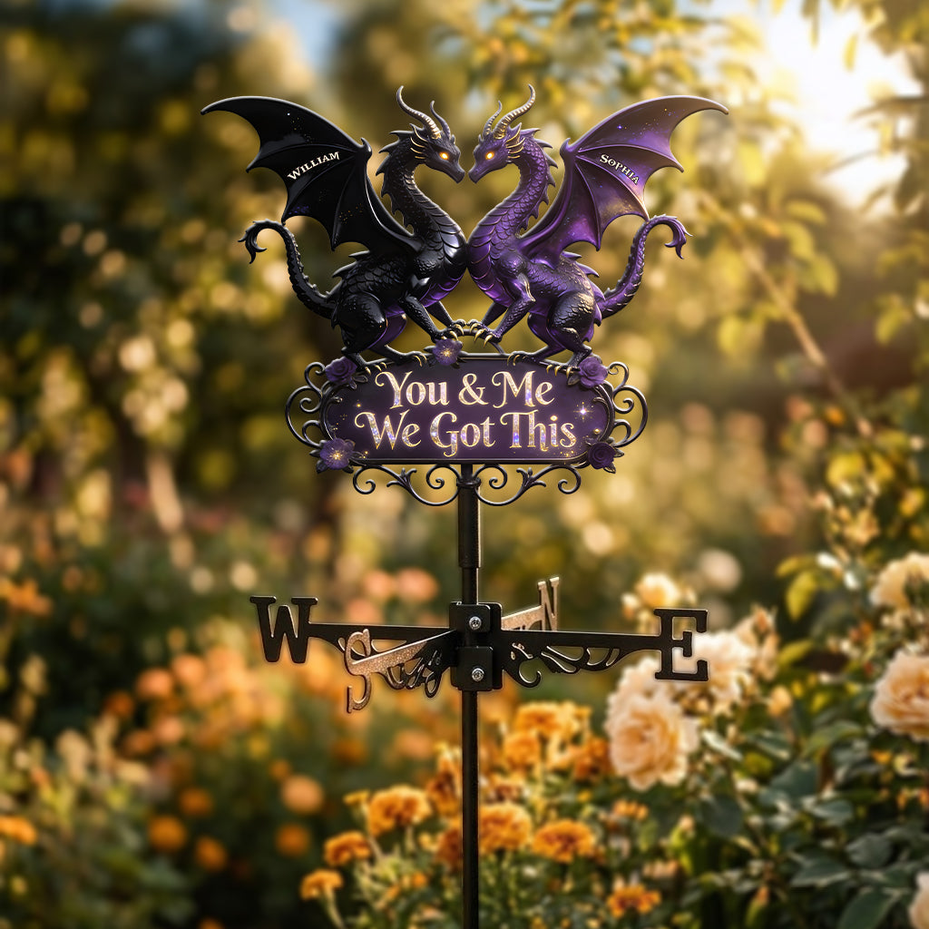You & Me We Love You - Personalized Dragon Weather Vane