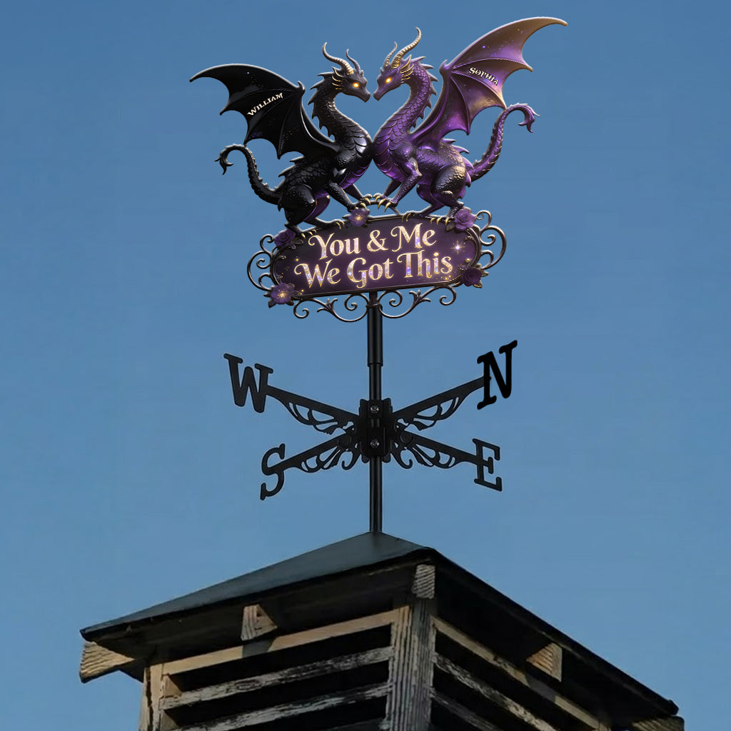 You & Me We Love You - Personalized Dragon Weather Vane