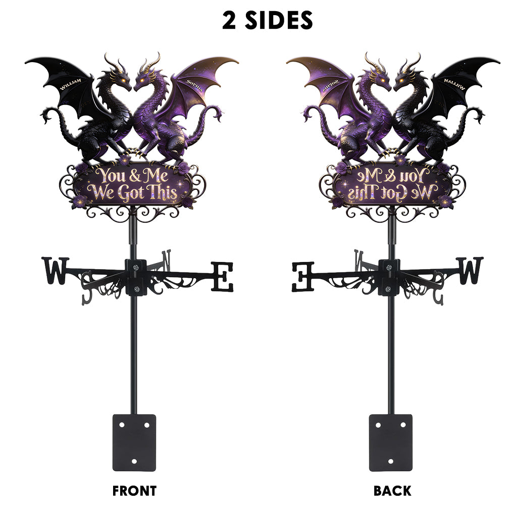 You & Me We Love You - Personalized Dragon Weather Vane