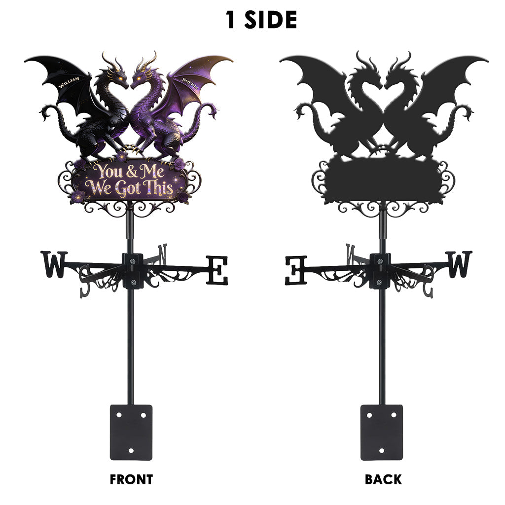 You & Me We Love You - Personalized Dragon Weather Vane