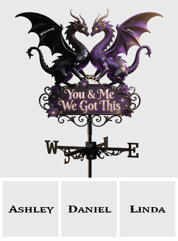 You & Me We Love You - Personalized Dragon Weather Vane