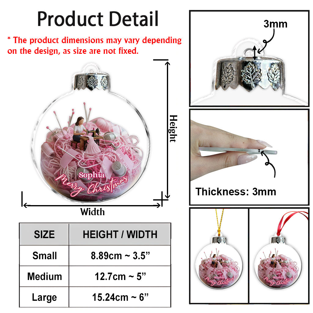 Love Sewing - Personalized Sewing Ornament