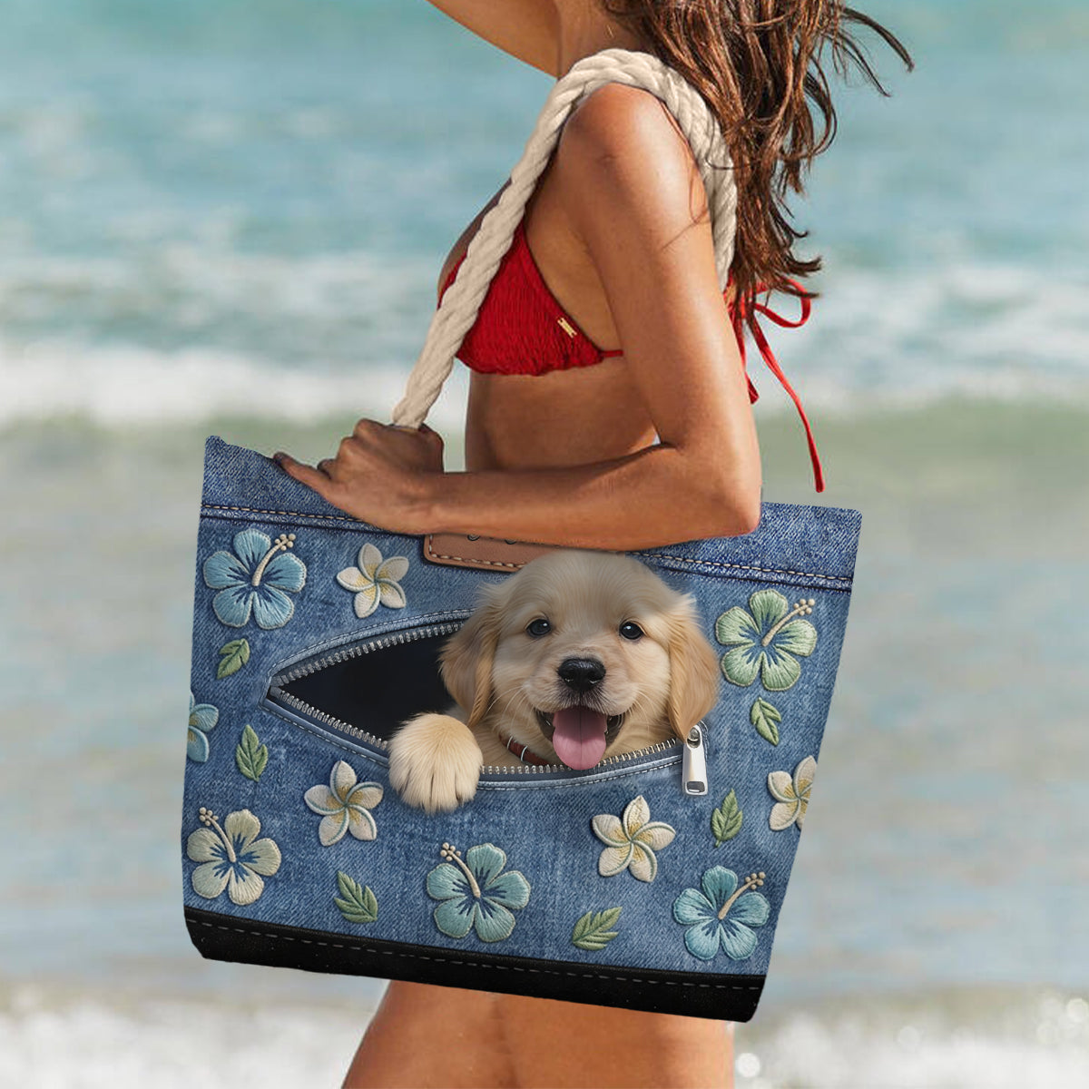 Salty Lil' Beach - Personalized Dog Beach Bag