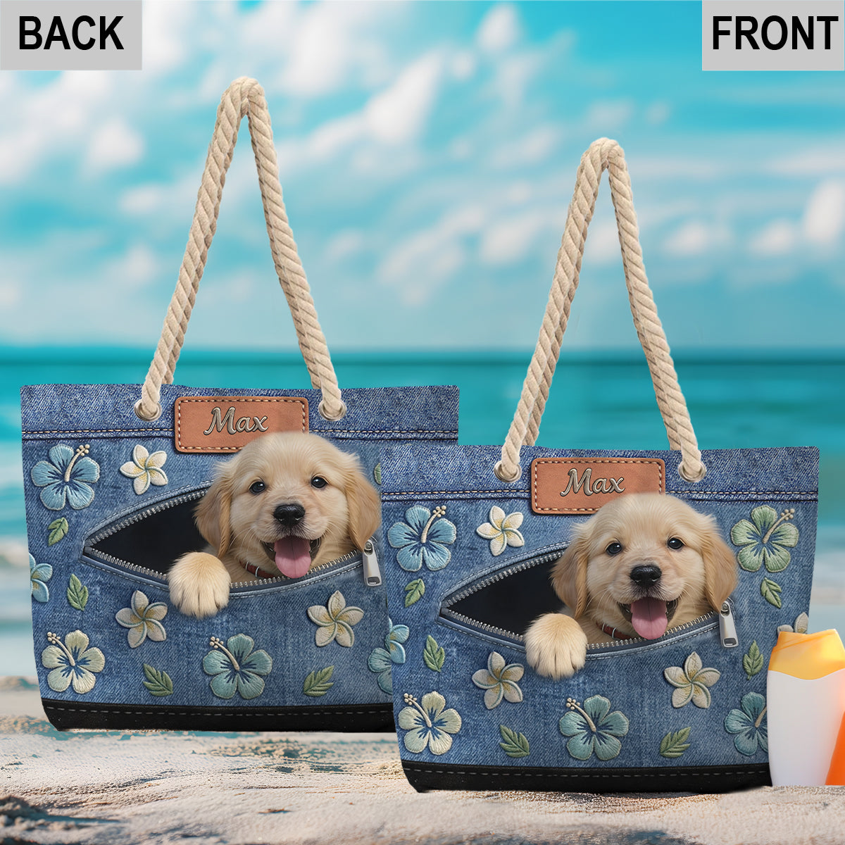 Salty Lil' Beach - Personalized Dog Beach Bag