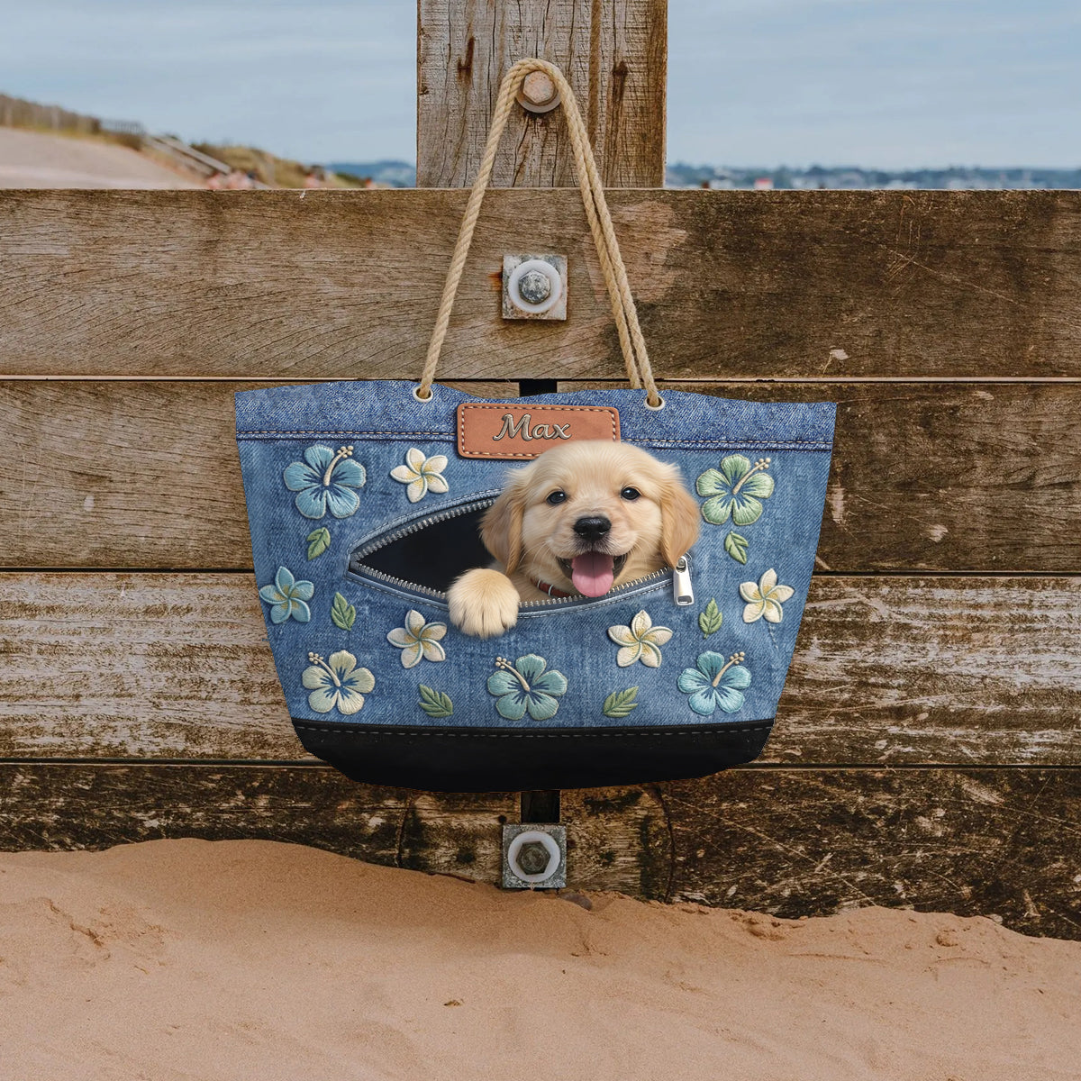 Salty Lil' Beach - Personalized Dog Beach Bag