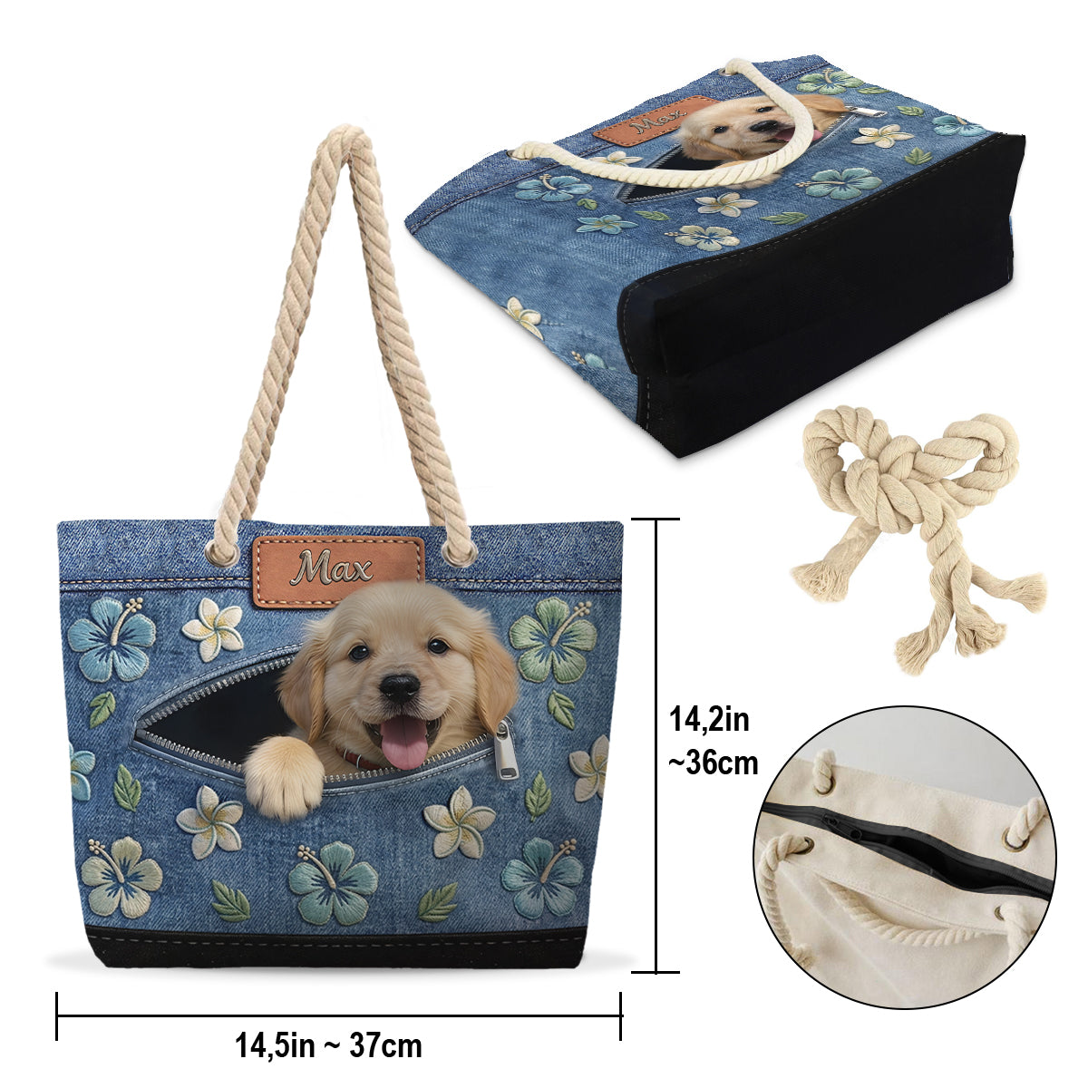 Salty Lil' Beach - Personalized Dog Beach Bag