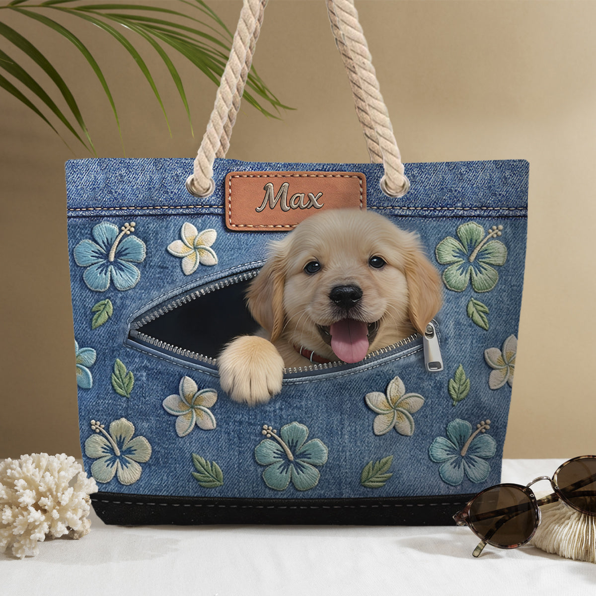 Salty Lil' Beach - Personalized Dog Beach Bag