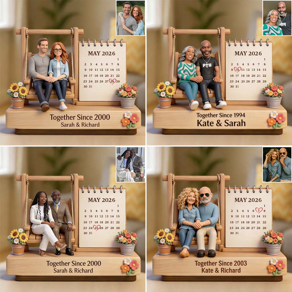 Together Since - Personalized Couple Custom Shaped Wood Plaque