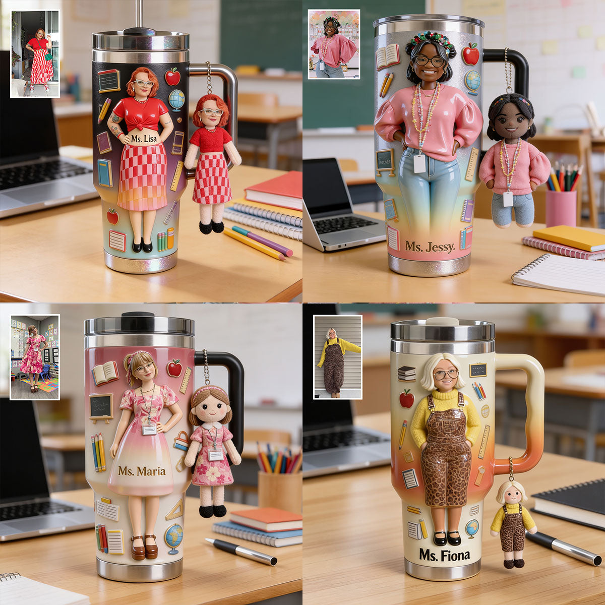 Best Teacher Ever - Personalized Teacher Tumbler With Plush Charm