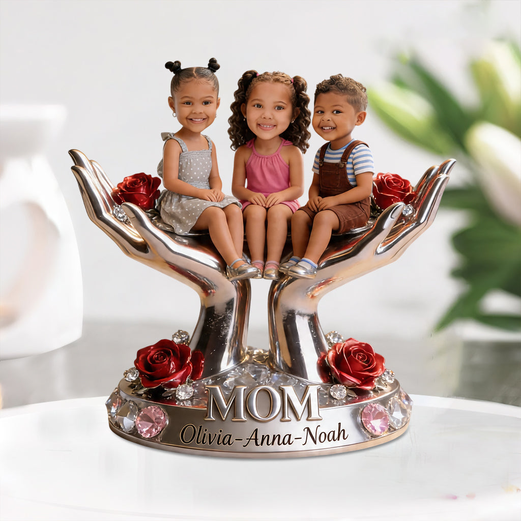 Mom Grandma Hands - Personalized Mother Custom Shaped Acrylic Plaque