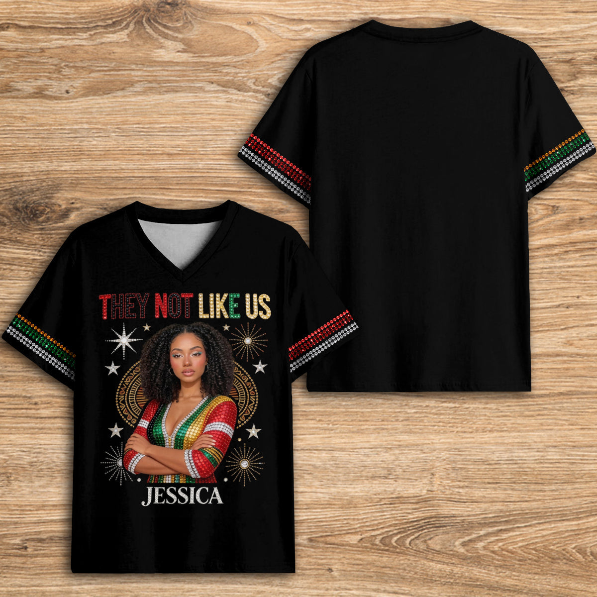 They Not Like Us - Personalized African American Fully Printed V-Neck T-Shirt
