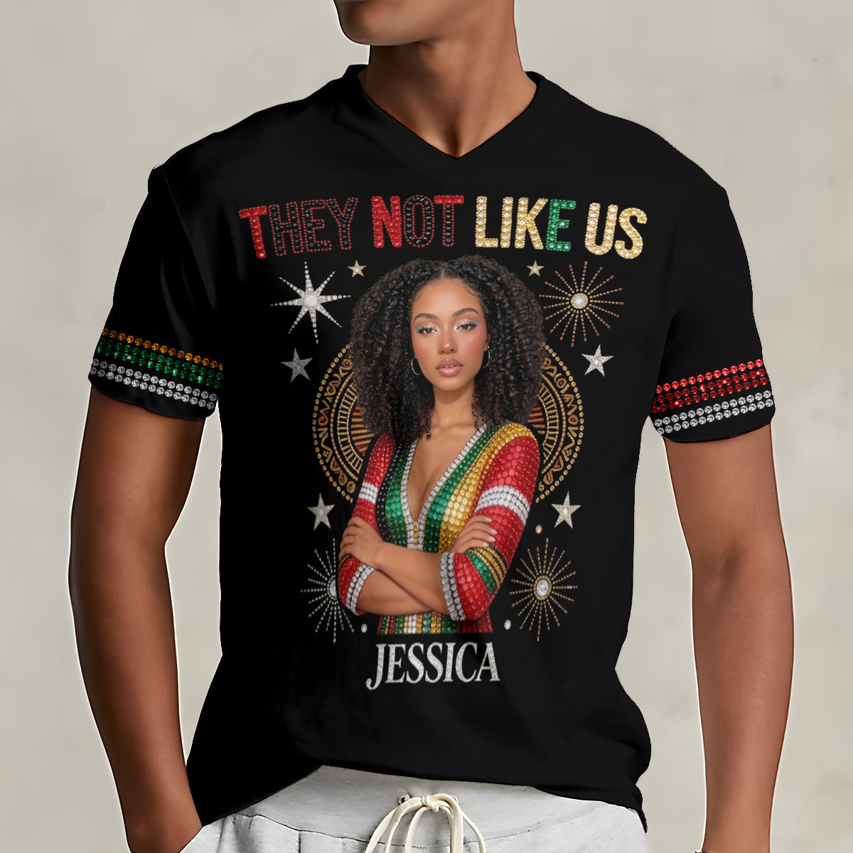 They Not Like Us - Personalized African American Fully Printed V-Neck T-Shirt