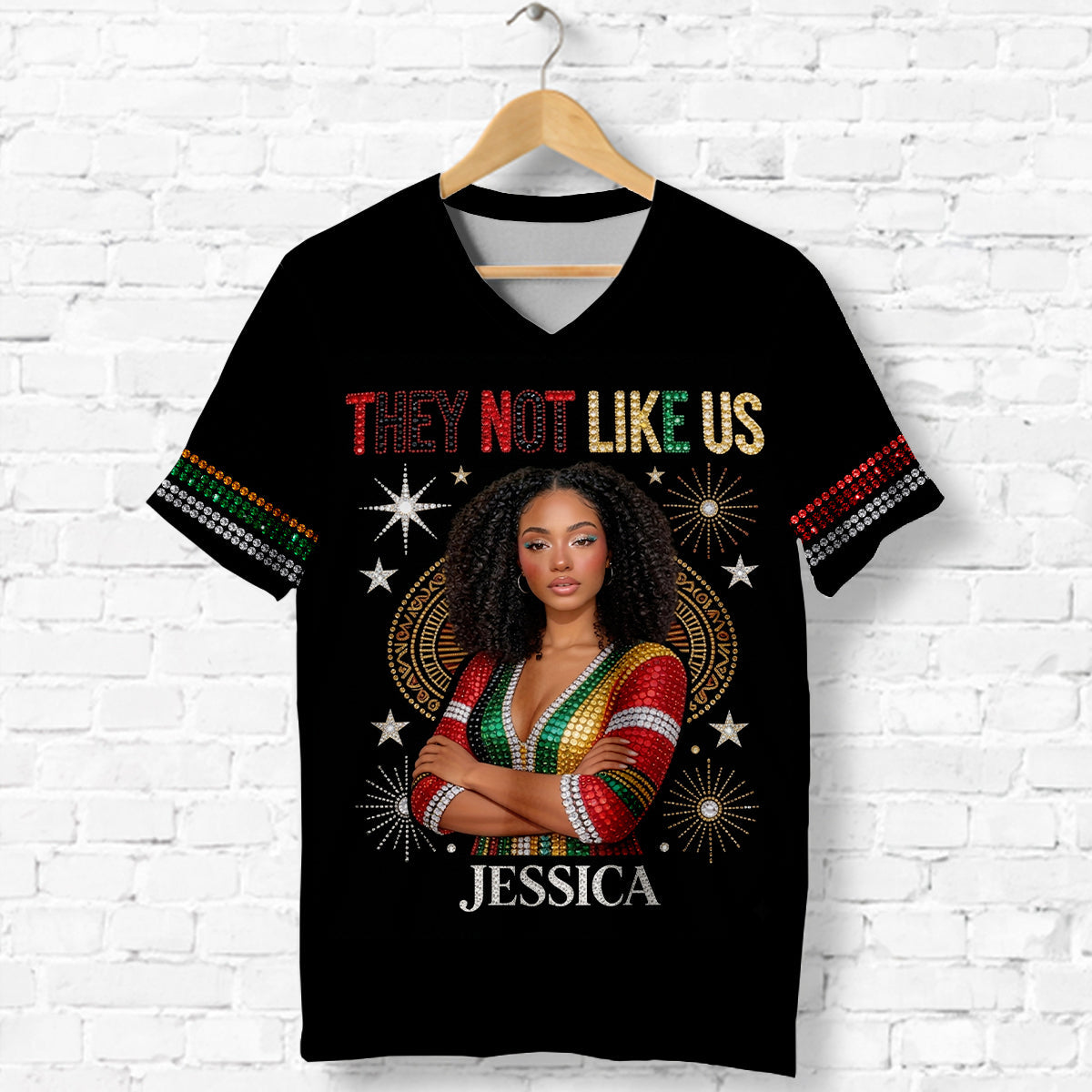 They Not Like Us - Personalized African American Fully Printed V-Neck T-Shirt