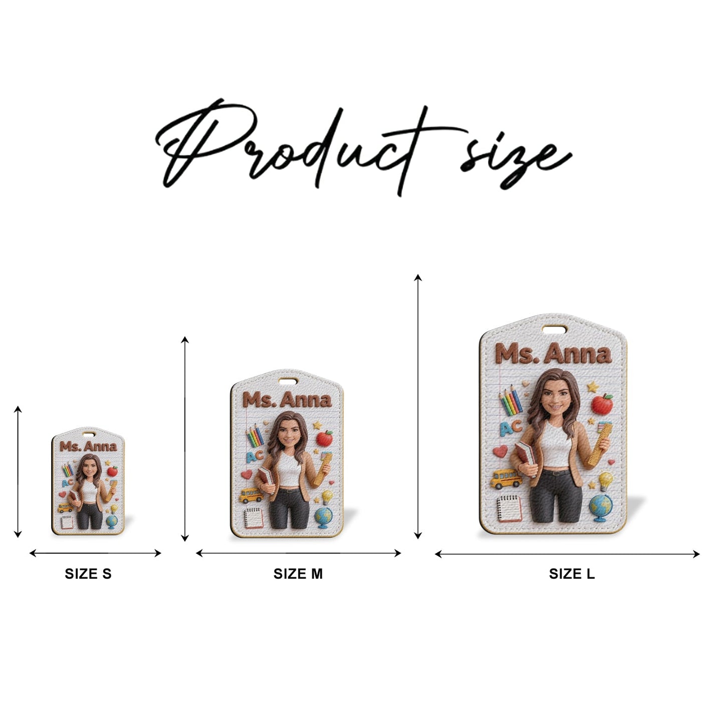 Custom Portrait Teacher - Personalized Teacher Luggage Tag